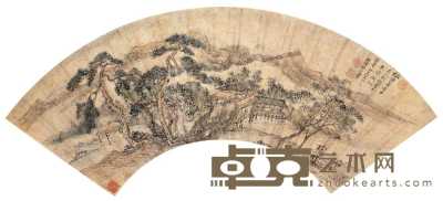 王翚 1701年作 山水 扇面 16.5×53cm